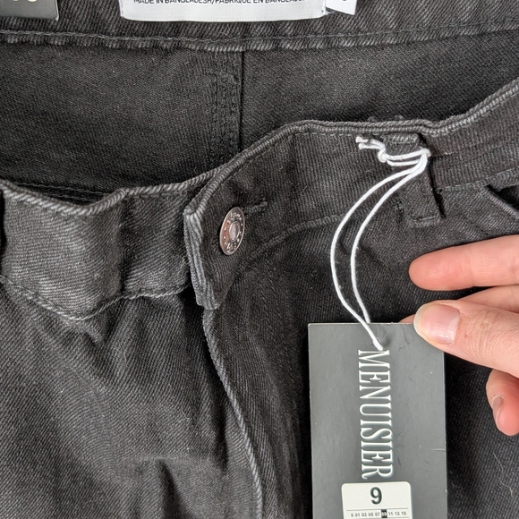 High rise wide leg carpenter black jeans size 9 - Picture 6 of 8